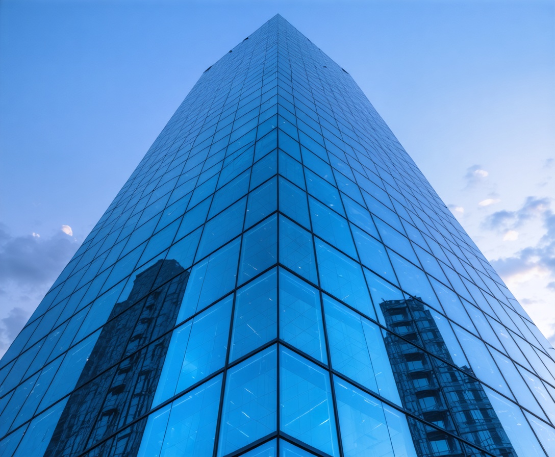 Moderná presklená kancelárska budova v Bratislave symbolizujúca stabilitu a strategický rast